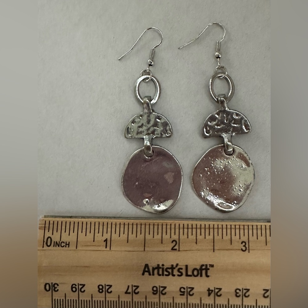 Bohemian Silver Dangle Earrings - Picture 6 of 11